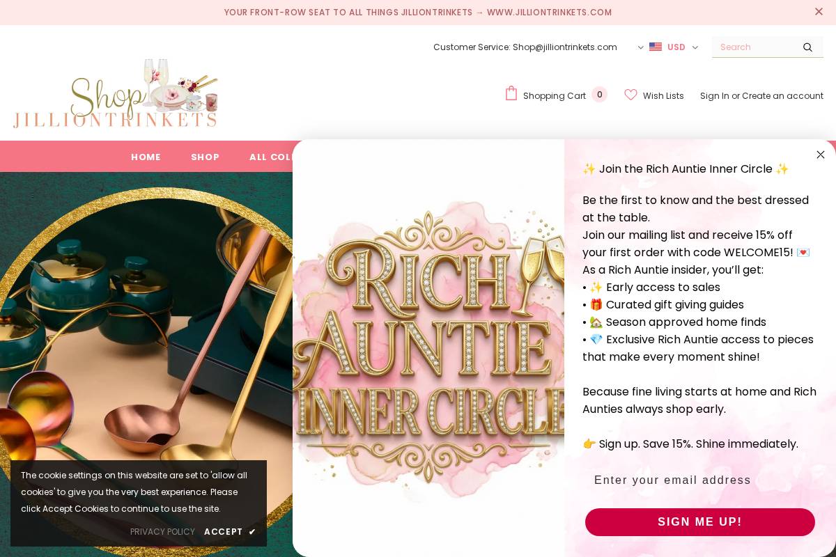 shopjilliontrinkets.com homepage screenshot