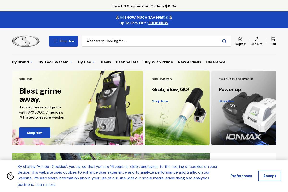 Shopjoe homepage screenshot