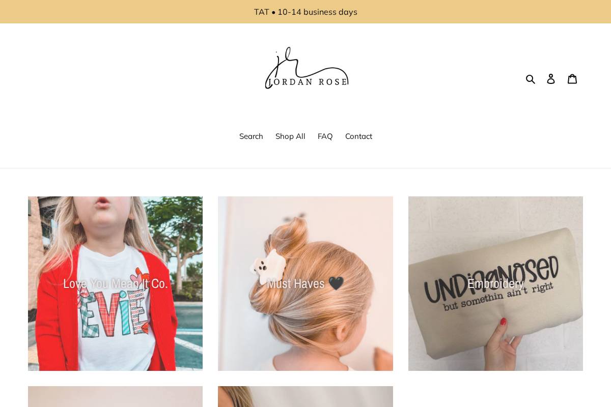 shopjordanrose.com homepage screenshot