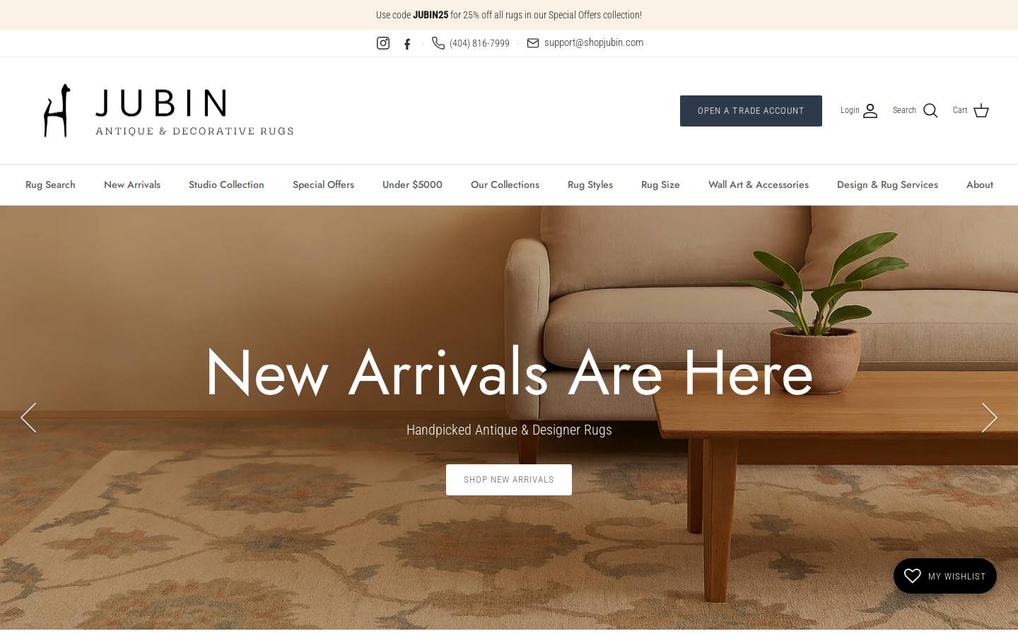 shopjubin.com homepage screenshot