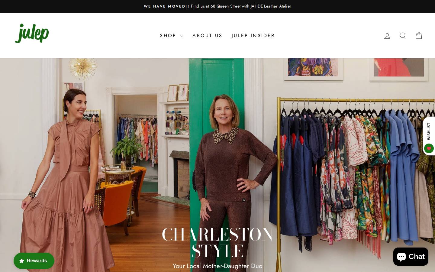 shopjulep.com homepage screenshot