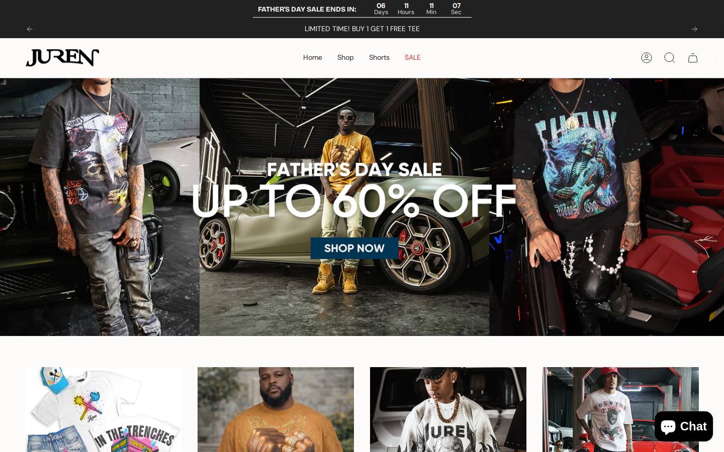 shopjuren.com homepage screenshot