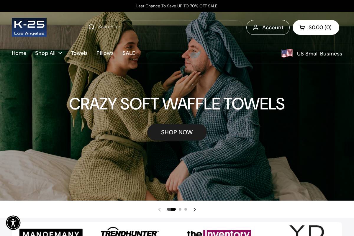 shopk25.com homepage screenshot