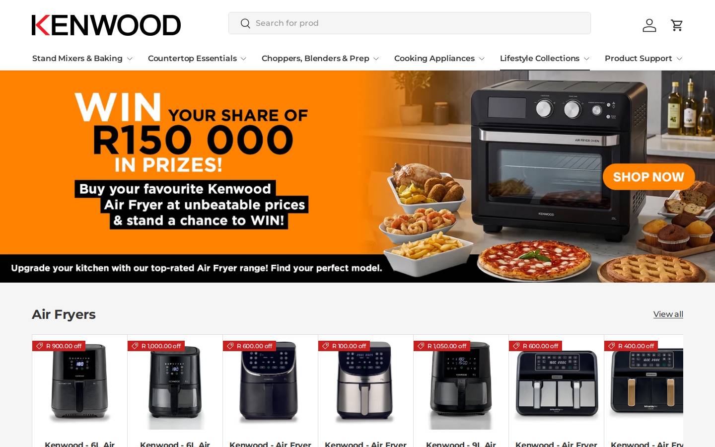 shopkenwood.co.za homepage screenshot