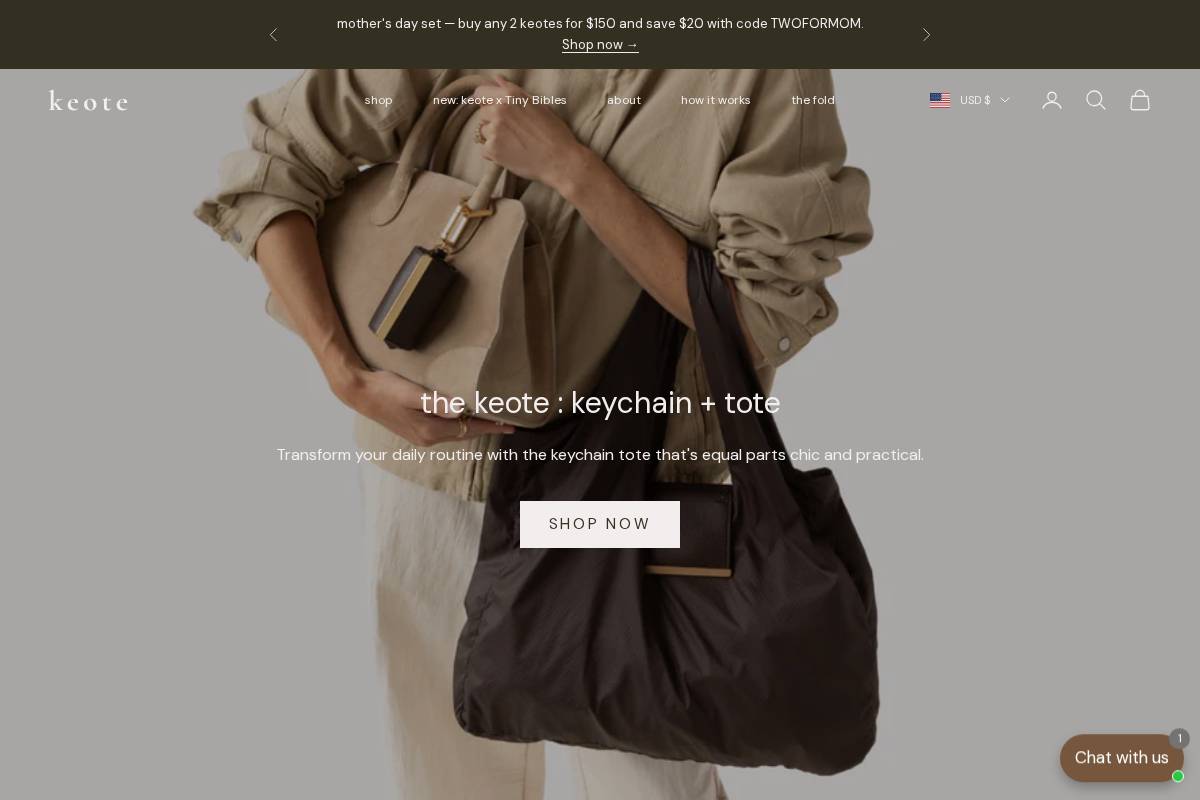 shopkeote.com homepage screenshot