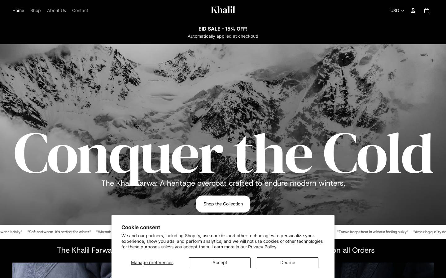 shopkhalil.com homepage screenshot