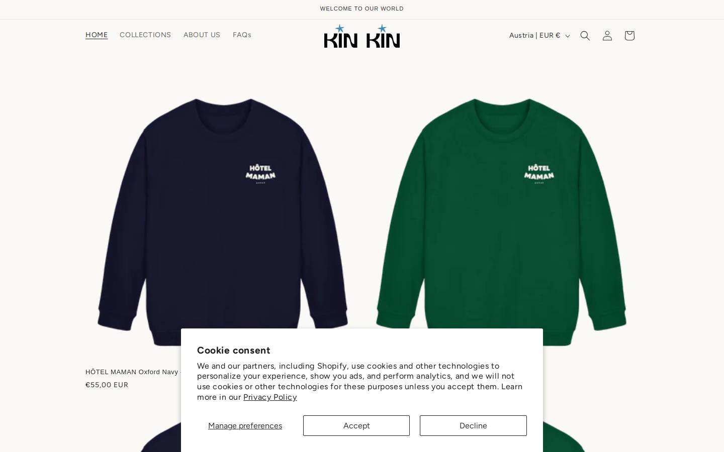 shopkinkin.com homepage screenshot