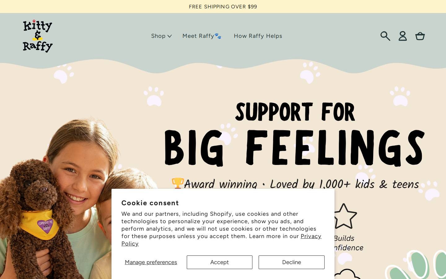 Kittyandraffy homepage screenshot