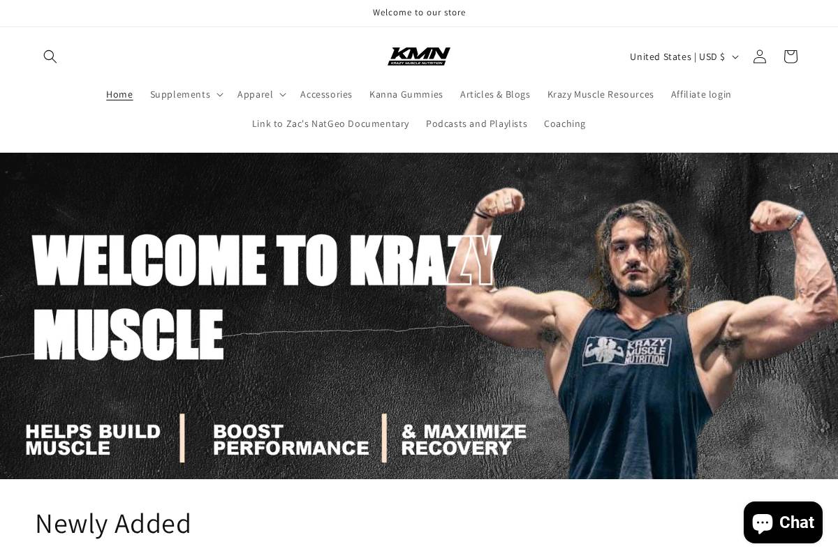 shopkmn.com homepage screenshot