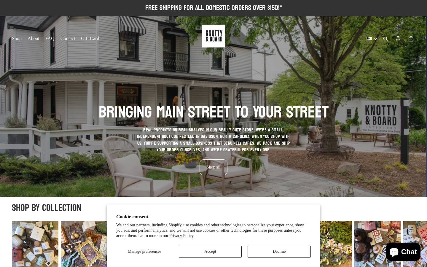 shopknottyandboard.com homepage screenshot
