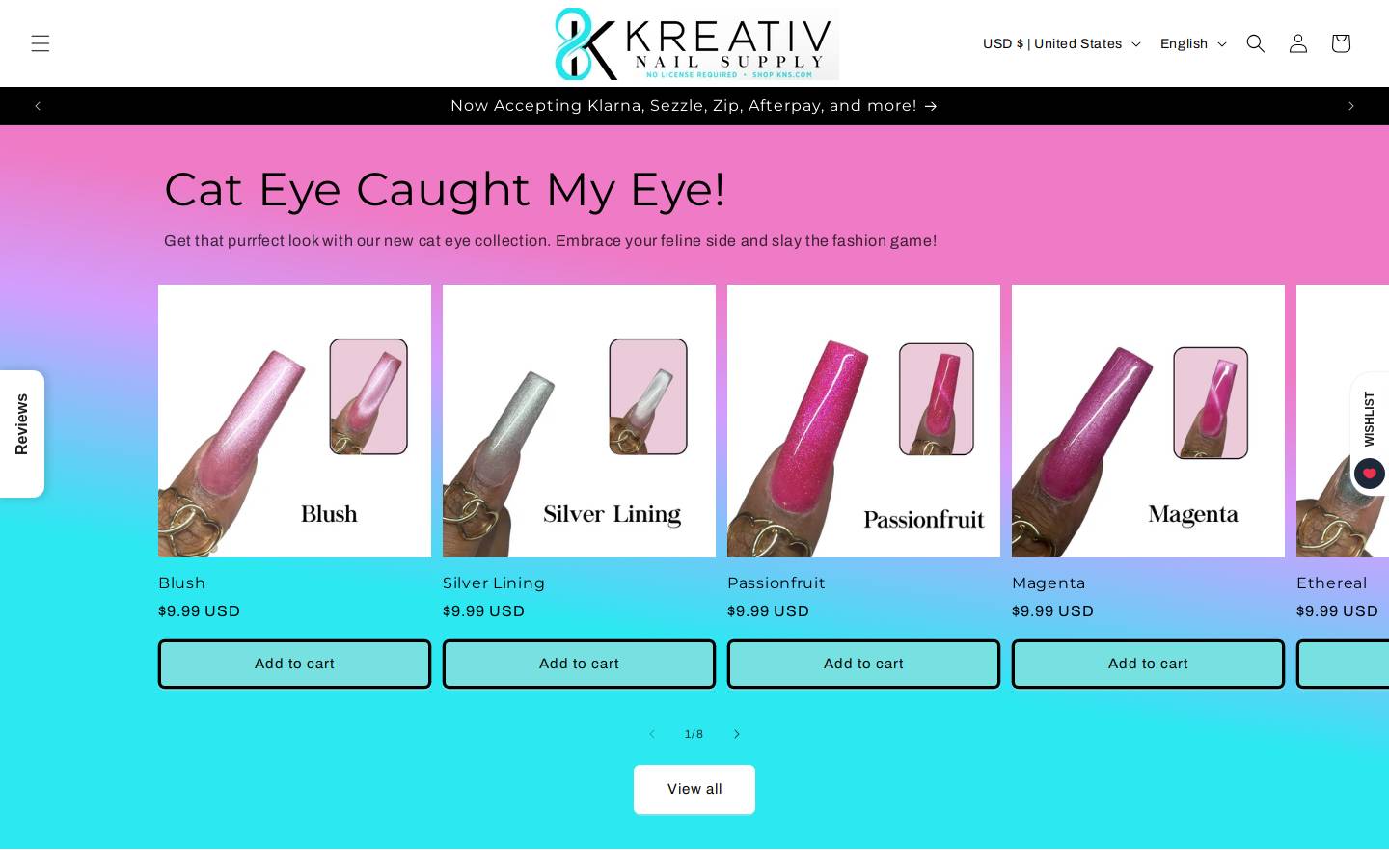shopkns.com homepage screenshot