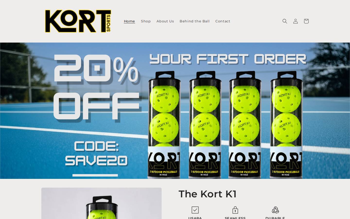 shopkort.com homepage screenshot