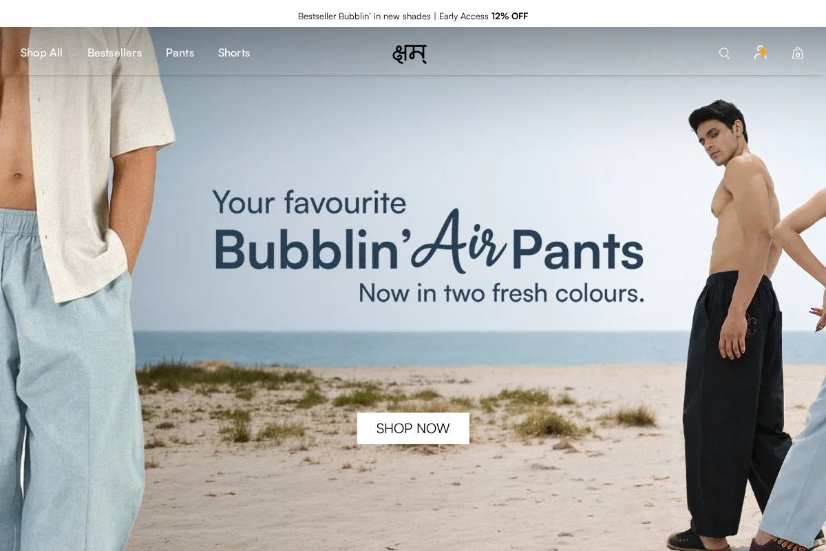 Shopkshm homepage screenshot