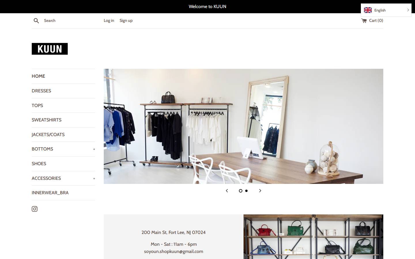 shopkuun.com homepage screenshot