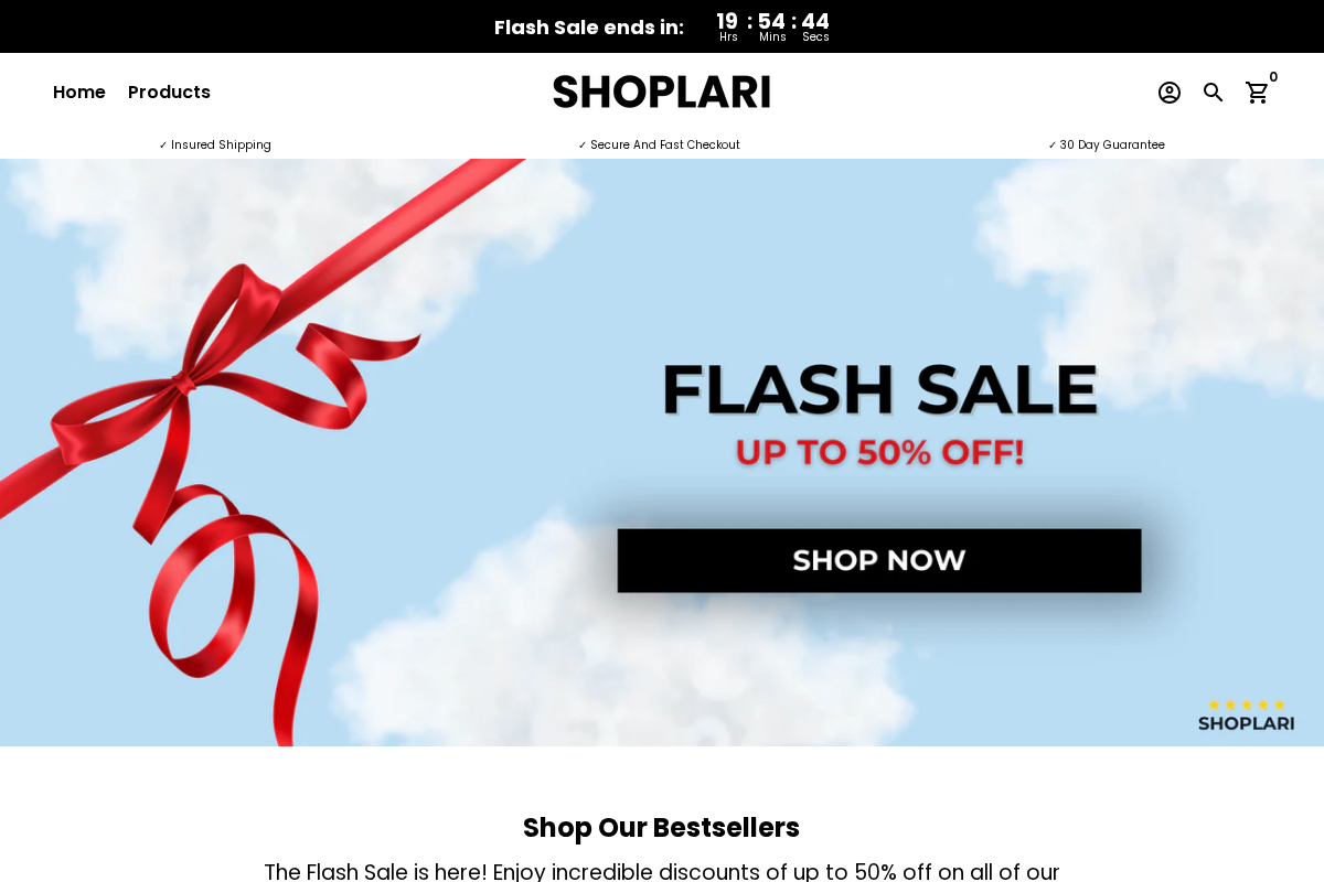 Shoplari homepage screenshot