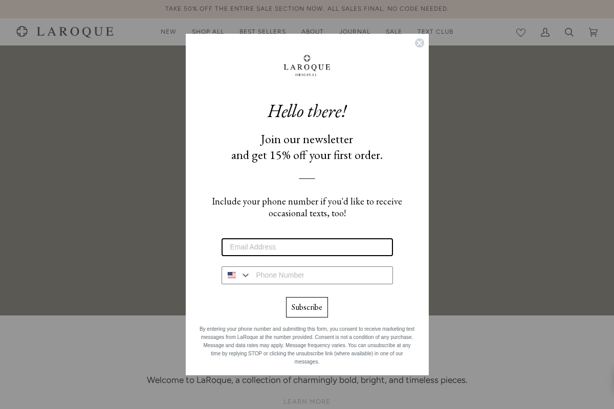LaRoque homepage screenshot