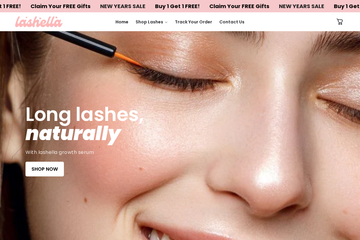 Lashella homepage screenshot