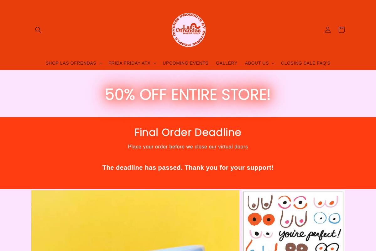 shoplasofrendas.com homepage screenshot