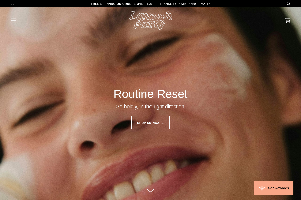 Launch Party homepage screenshot