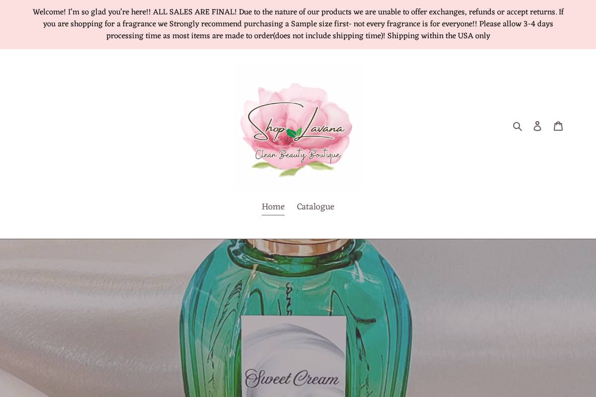 shoplavana.com homepage screenshot