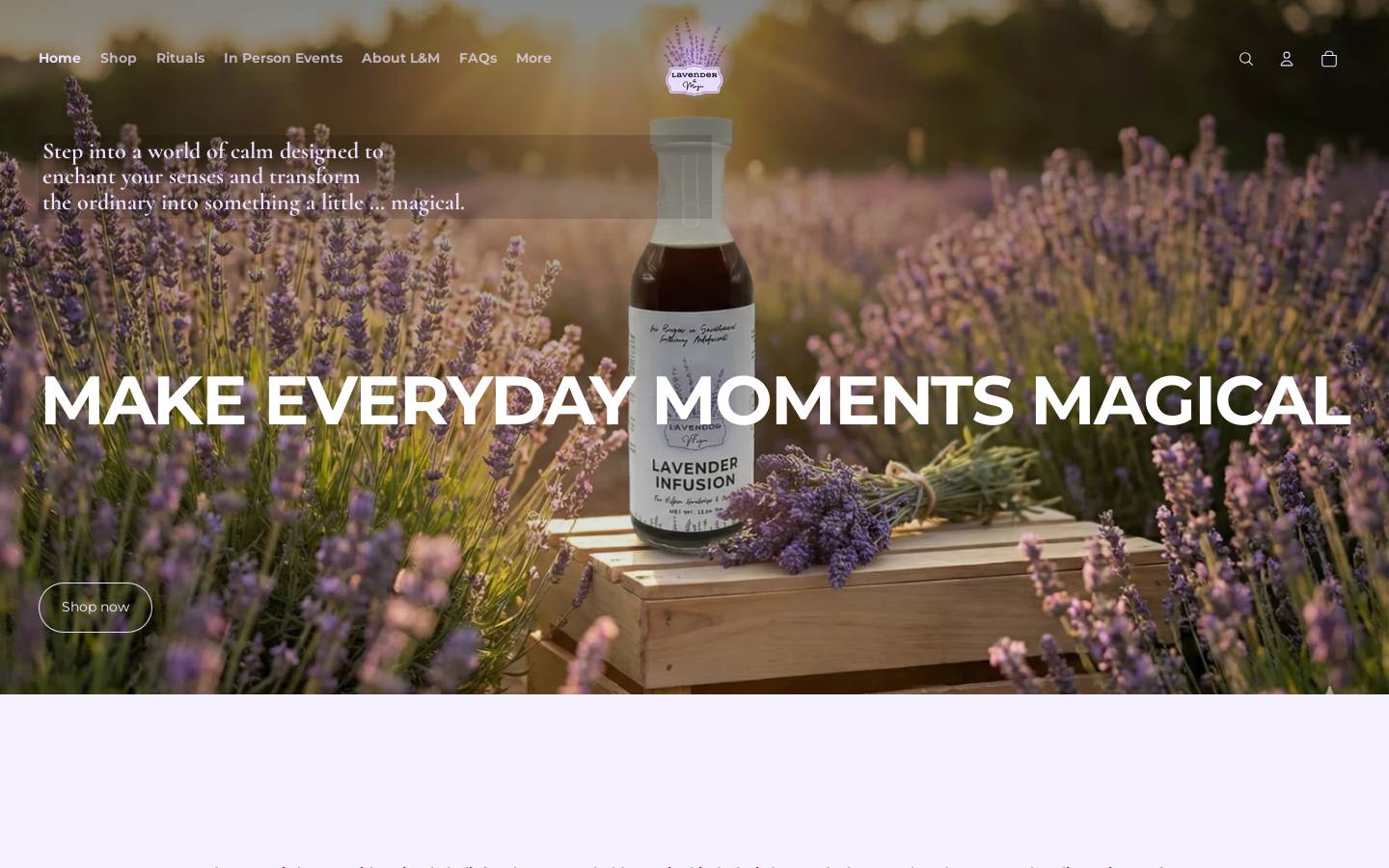 shoplavenderandmagic.com homepage screenshot