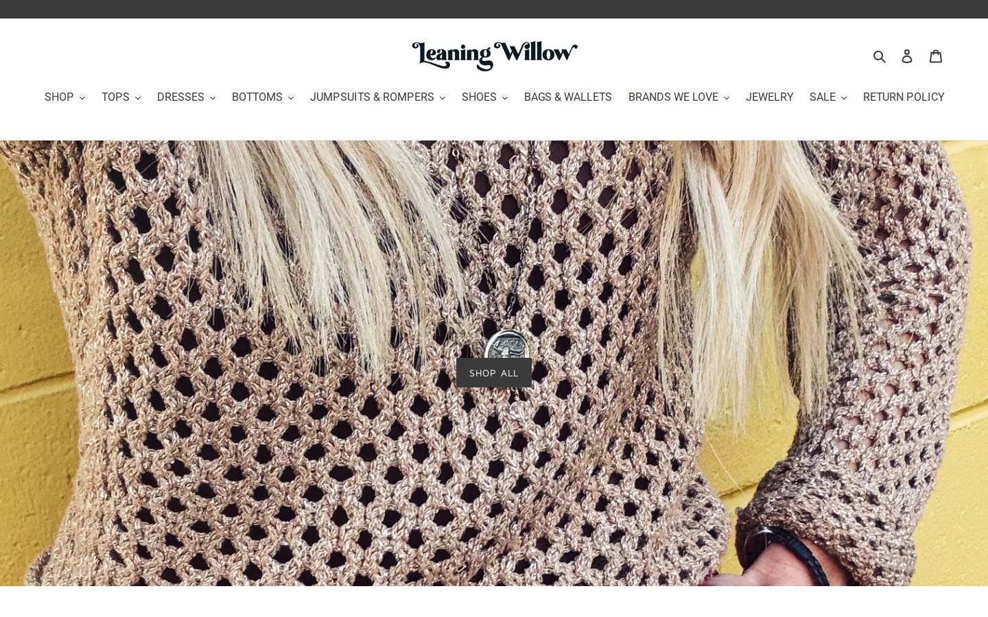 shopleaningwillow.com homepage screenshot