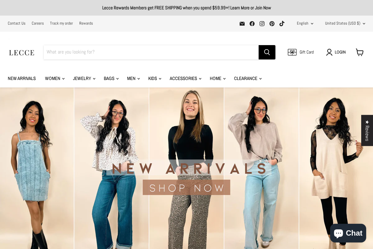 Shoplecce homepage screenshot