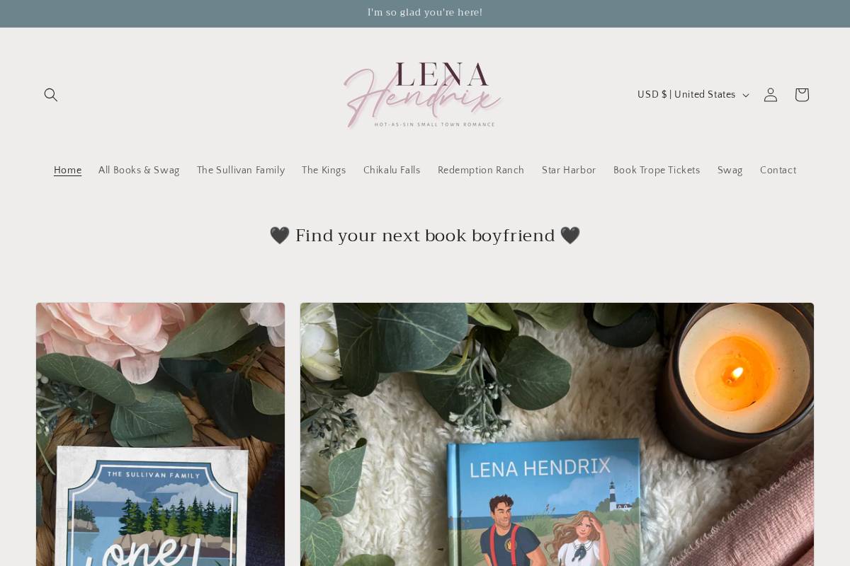 shoplenahendrix.com homepage screenshot