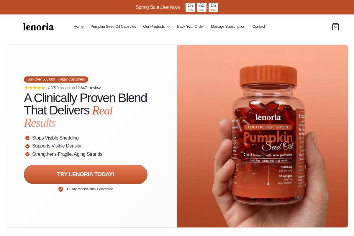 Shoplenoria homepage screenshot