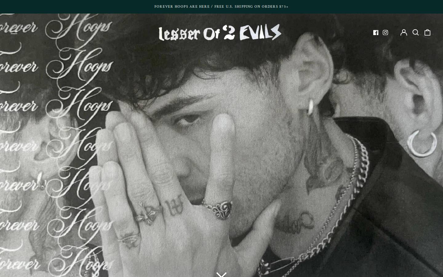 shoplesserof2evils.com homepage screenshot