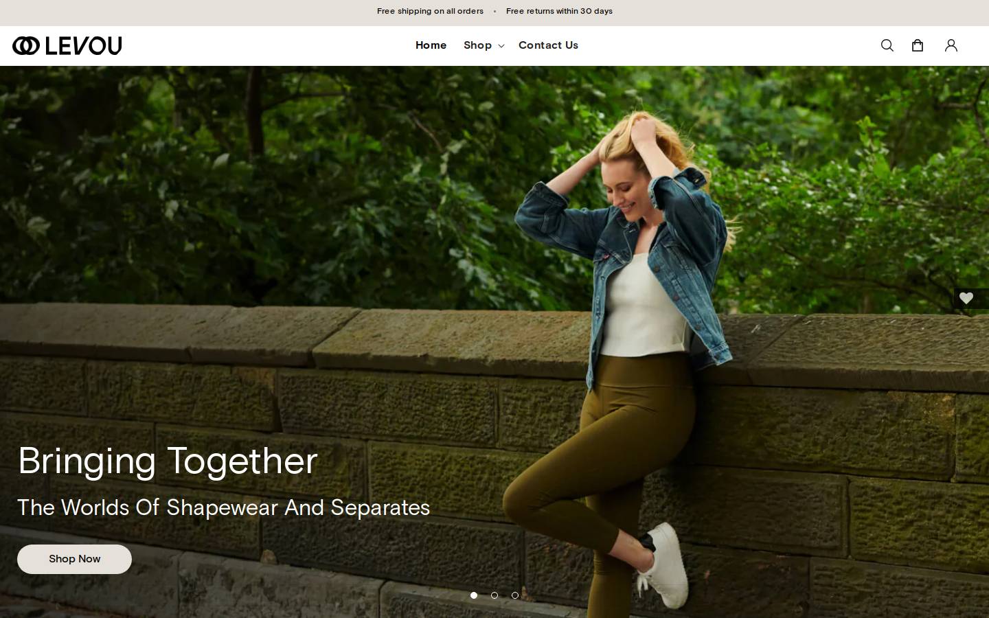shoplevou.com homepage screenshot