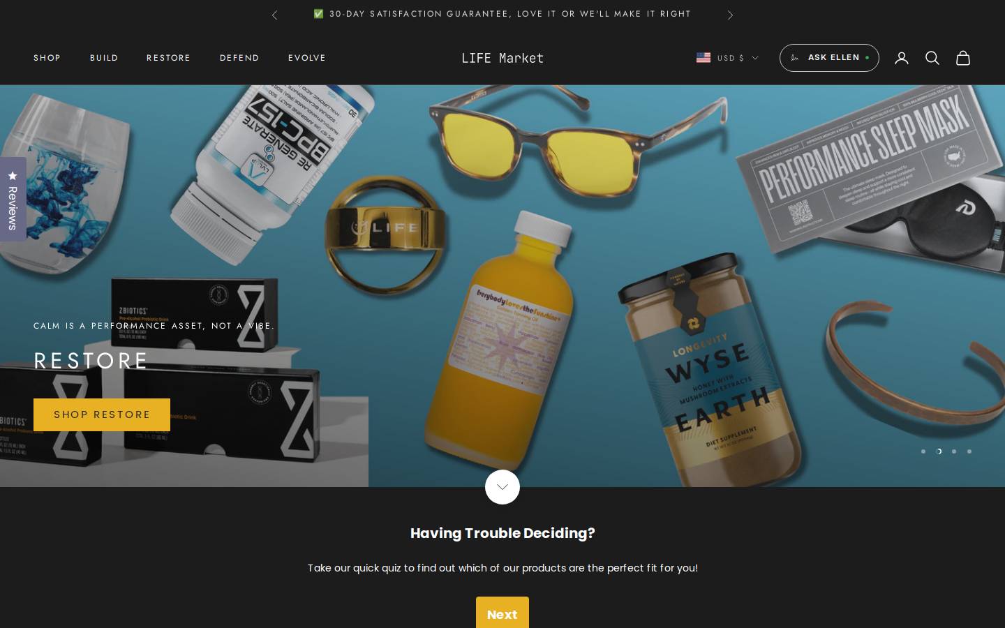 shoplifemarket.com homepage screenshot