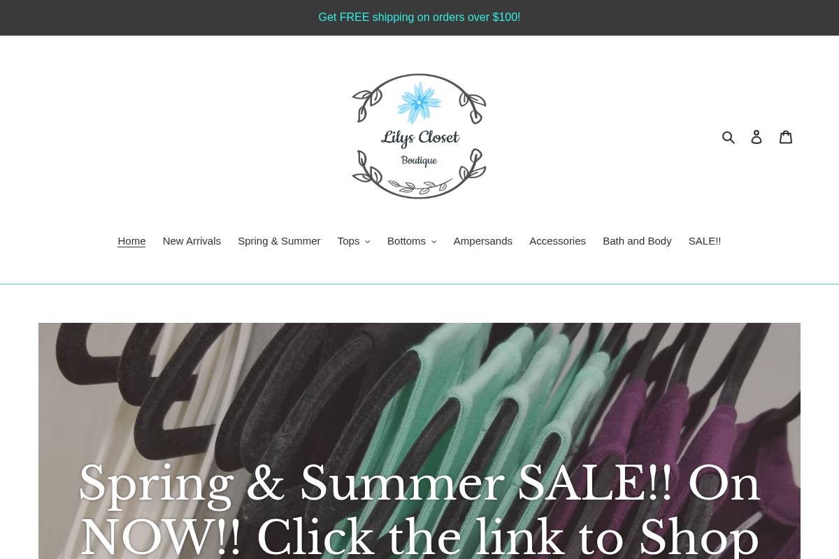 shoplilyscloset.com homepage screenshot