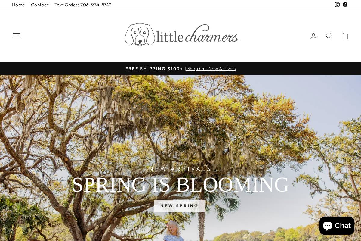 shoplittlecharmers.com homepage screenshot