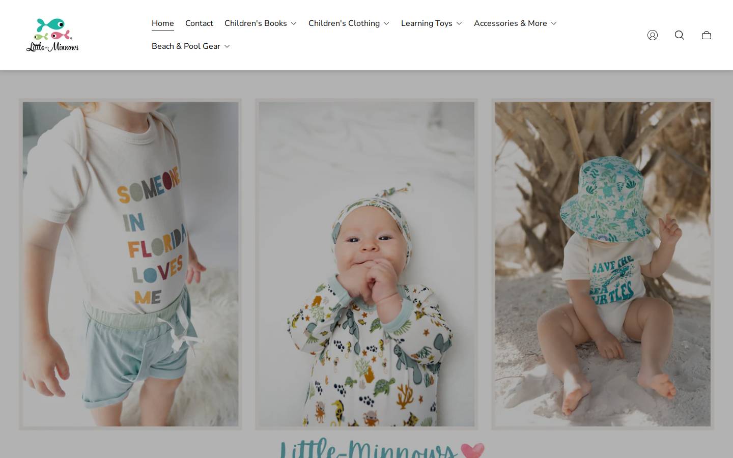 shoplittleminnows.com homepage screenshot