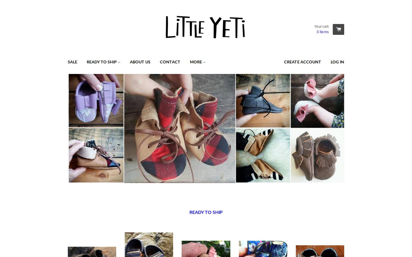 shoplittleyeti.com homepage screenshot
