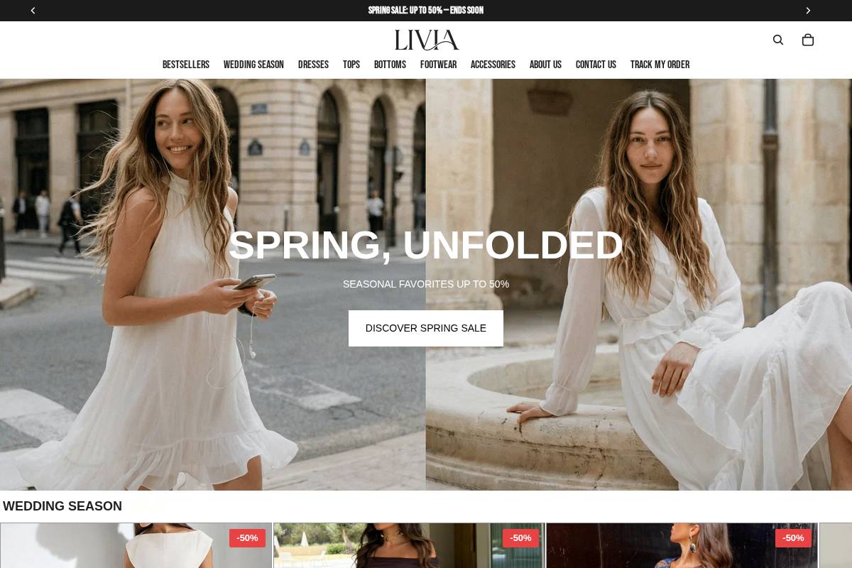 Shoplivia homepage screenshot