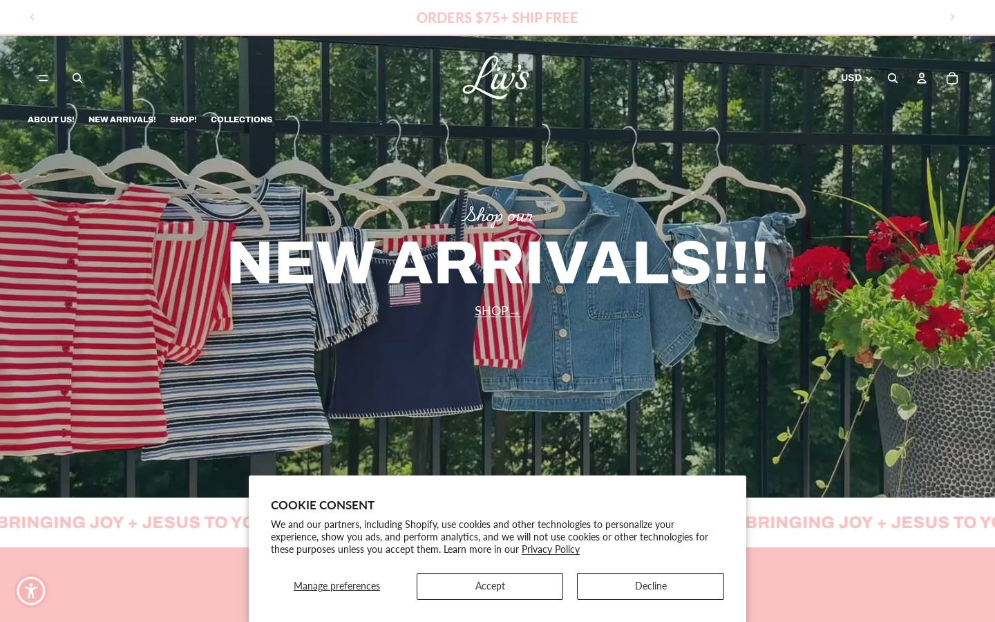 shoplivsboutique.com homepage screenshot