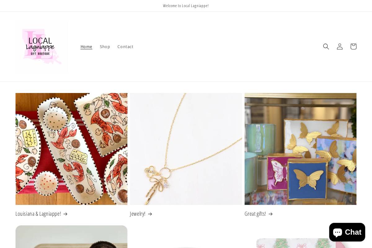 shoplocallagniappe.com homepage screenshot