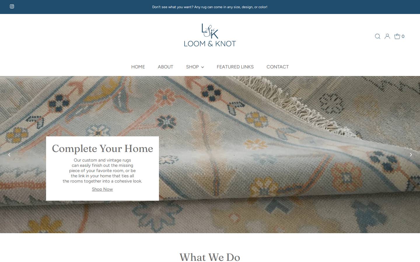 shoploomandknot.com homepage screenshot