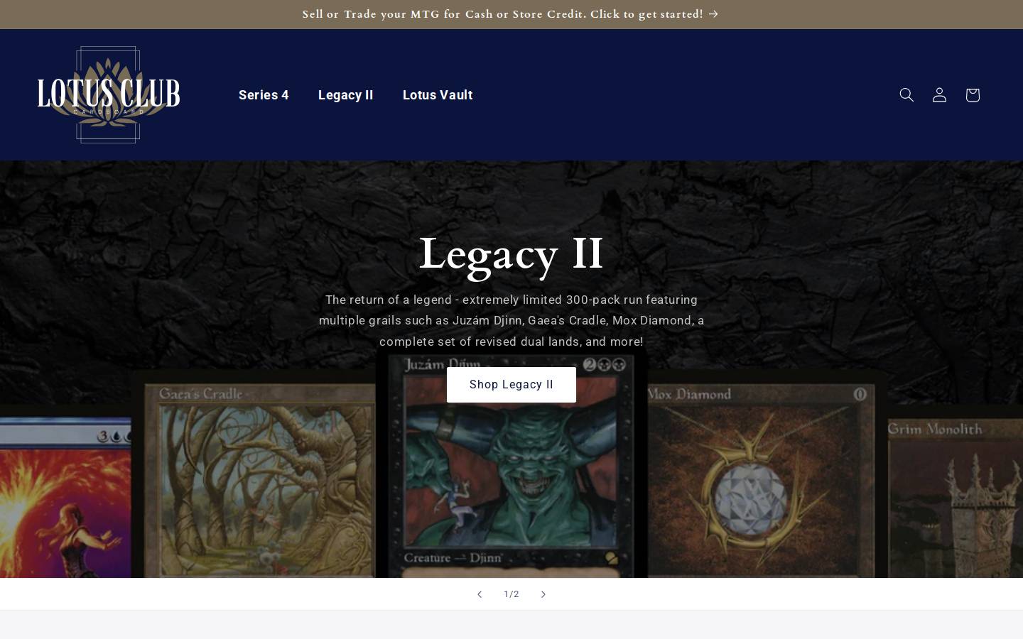 shoplotusclub.com homepage screenshot