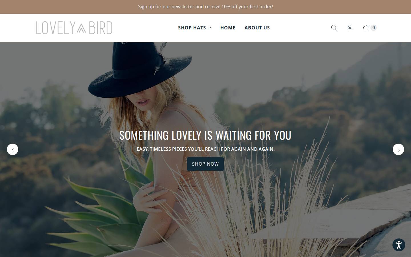 shoplovelybird.com homepage screenshot