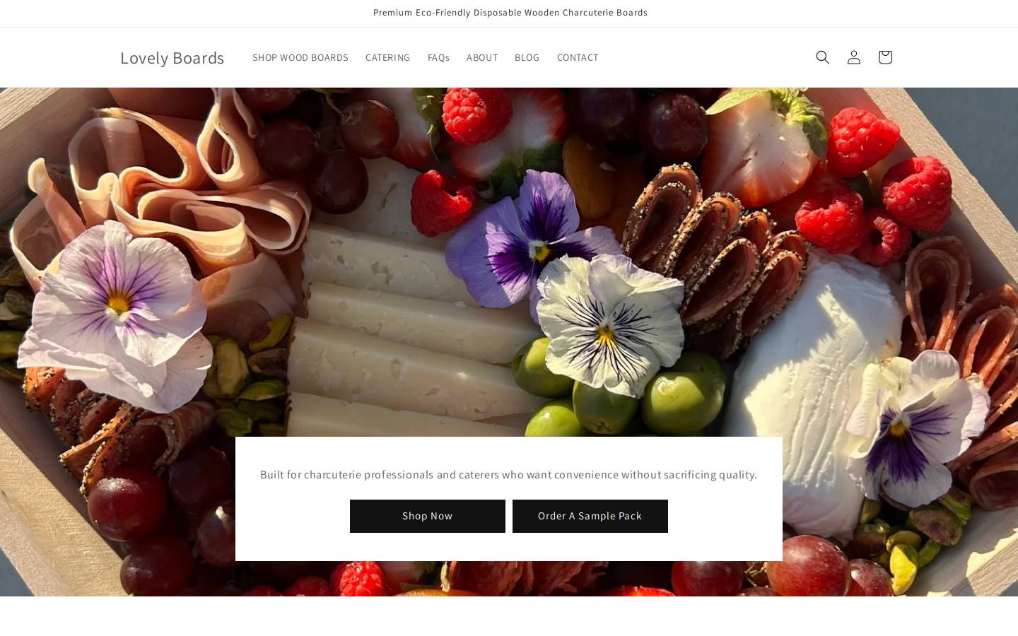 shoplovelyboards.com homepage screenshot