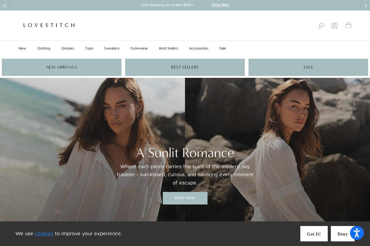 Lovestitch Clothing homepage screenshot