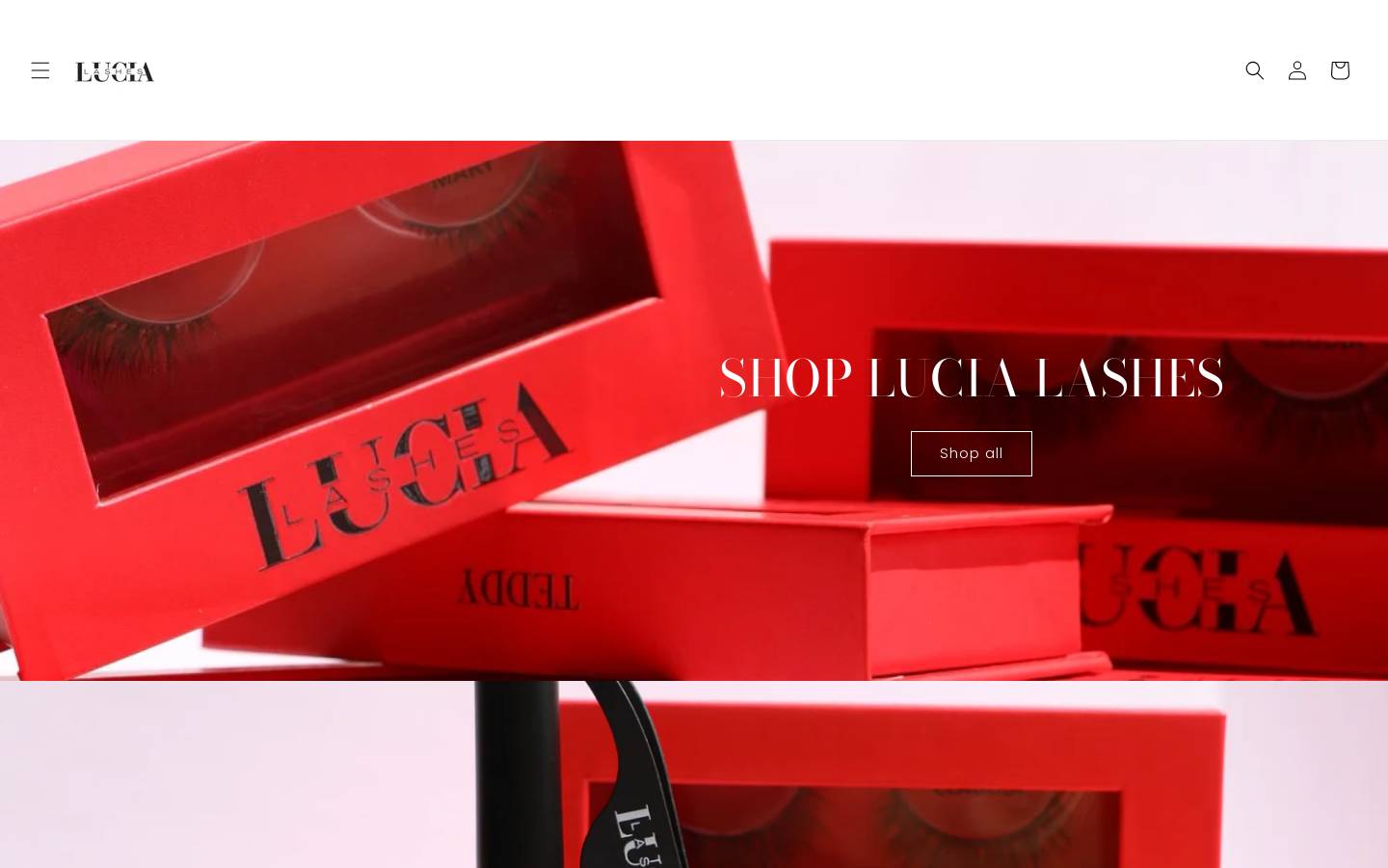 shoplucialashes.com homepage screenshot