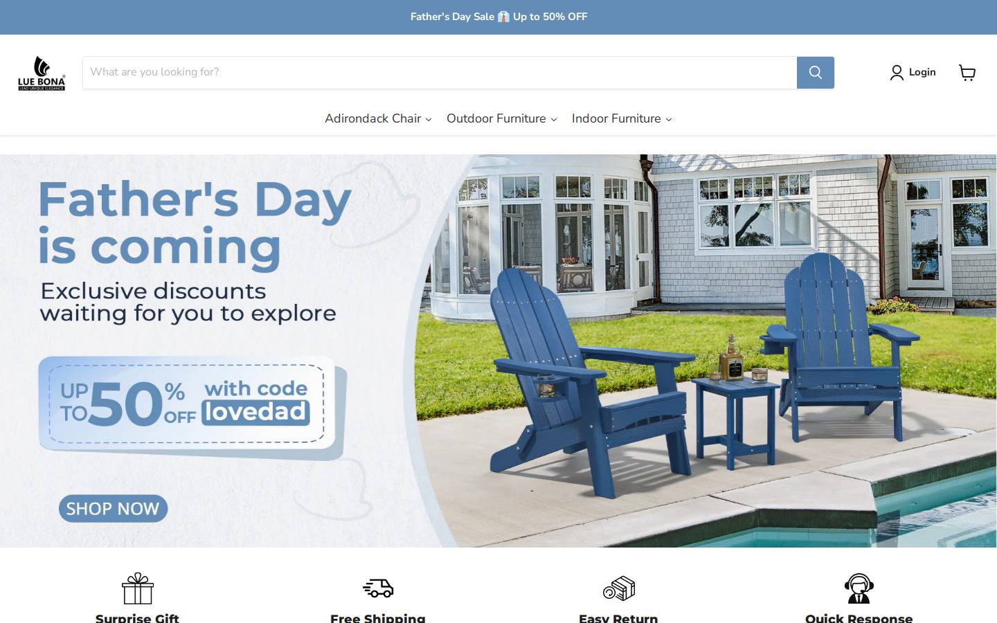 luebona homepage screenshot