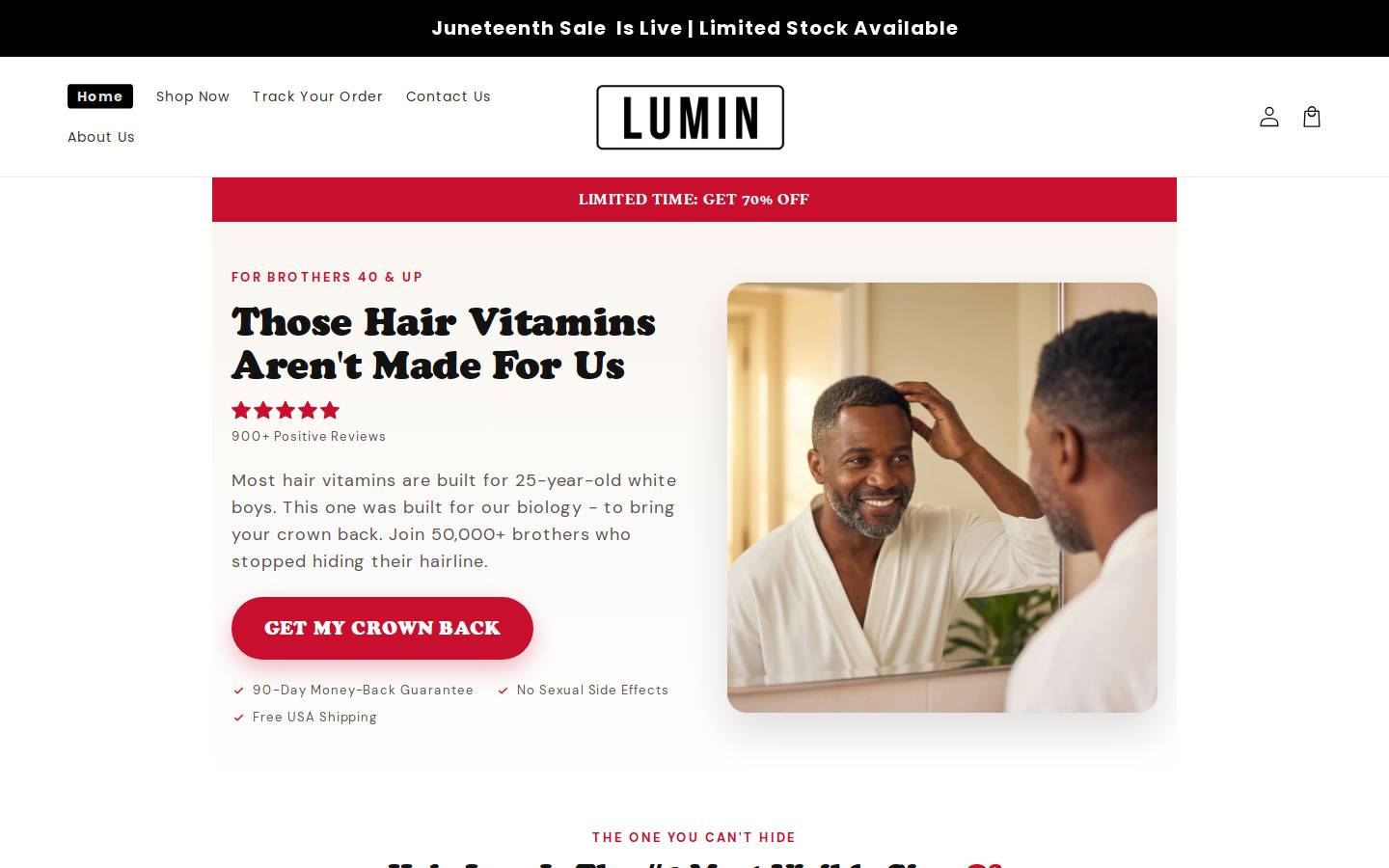 shoplumin.com homepage screenshot