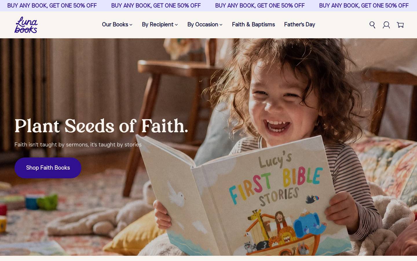 shoplunabooks.com homepage screenshot