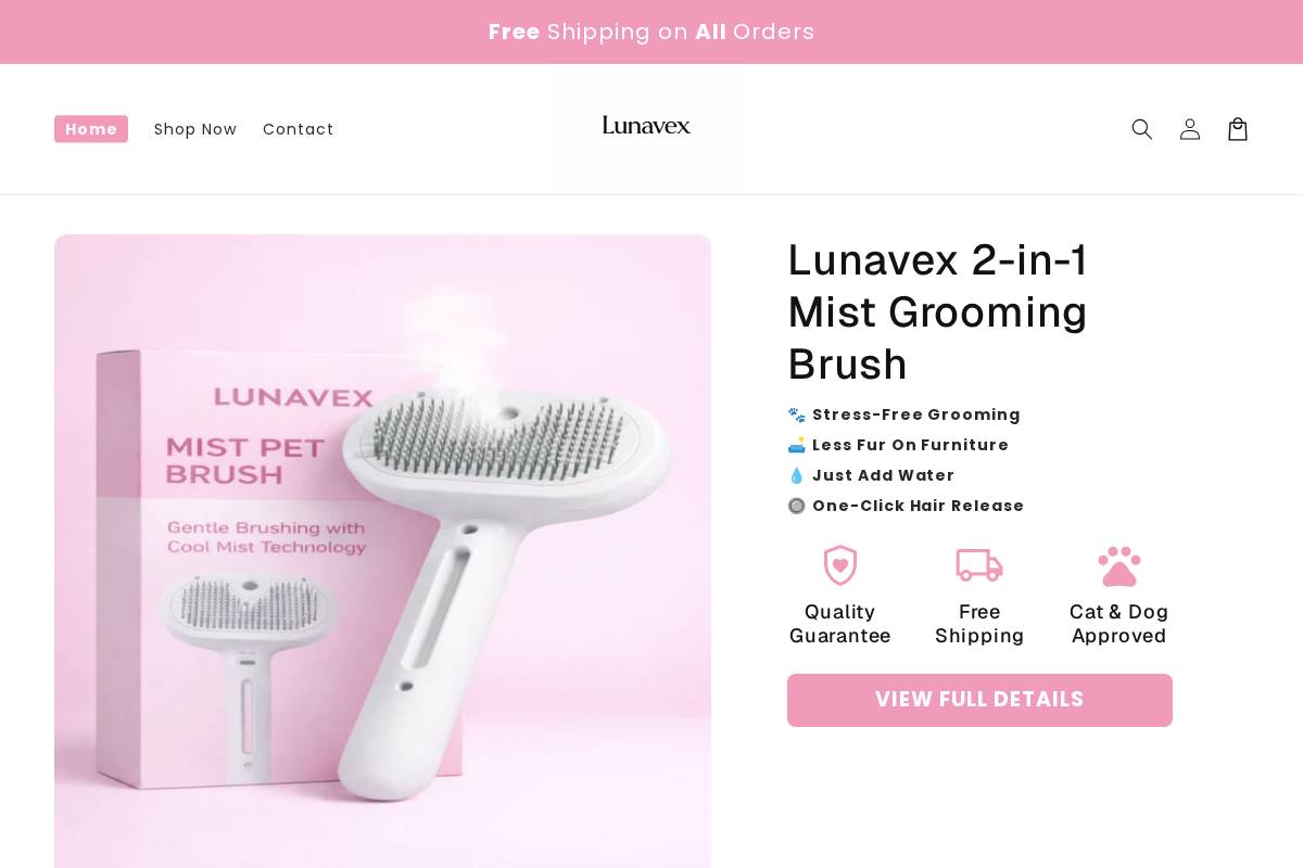 shoplunavex.com homepage screenshot