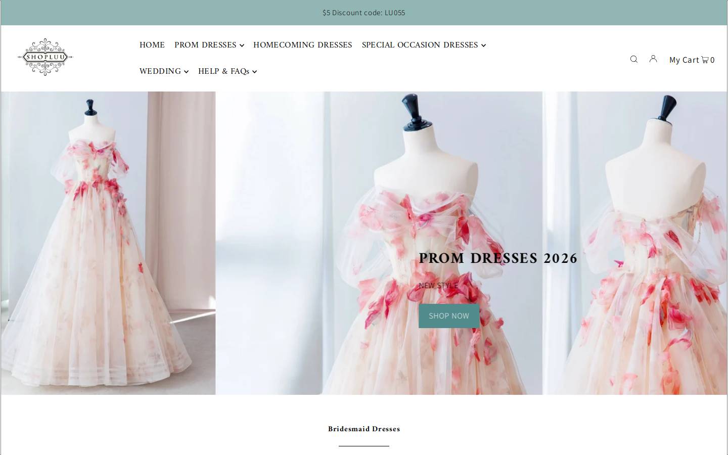 Shopluu homepage screenshot